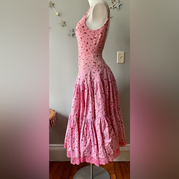 Vintage Betsey Johnson Pink Rosebud Cotton Swimsuit/Leotard. NWOT. Punk Label. - Picture 5 of 6